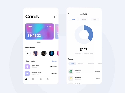 Wallet App UI android animation app app design bank banking design exchange finance financial ios mobile app money mvp ronas it transaction transfer ui ux wallet