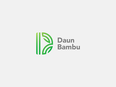 daun bambu design flat logo logo design vector