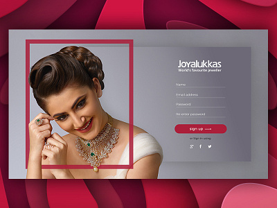 Daily UI Challenge #001 - Sign Up screen dailyui dailyui 001 jewellery signupform uidesign visualdesign webdesign