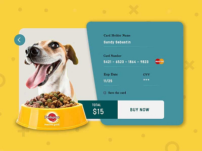 Credit Card Checkout Page - Daily UI #002 bright colours checkout page daily ui challenge dog food flat design flat colours pedigree ui ux design visual design