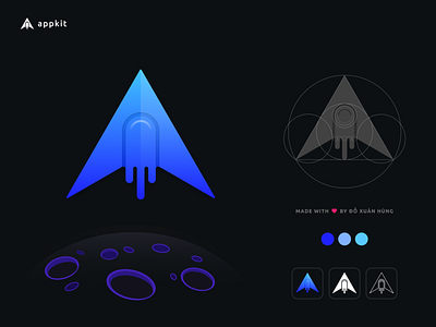 Appkit Logo airplane app appkit appkitjs branding cursor design illustration letter a logo plane spaceship ui vector