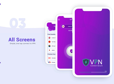 Super VPN App UI/UX Design app design user interface vpn app