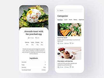 Recipe app app card categories meal recipe recipe app ui ux