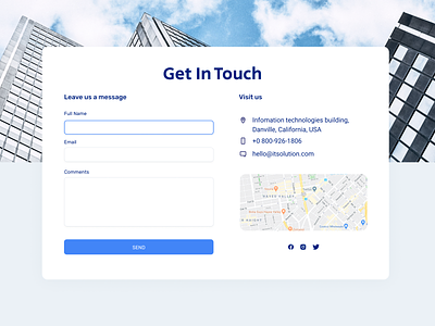 Get in touch card contact design form get in touch map ui ux web web design