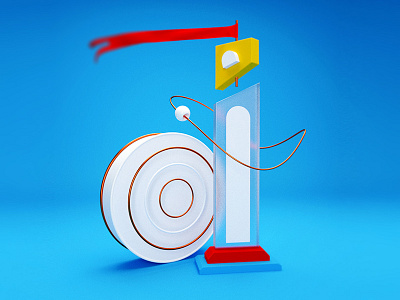 d - 36 days of type 36daysoftype 3d blender blue d letter