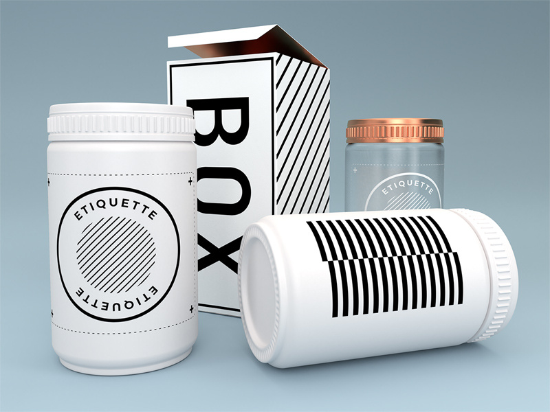 Package mockups tests blender white medicine box package 3d mockup