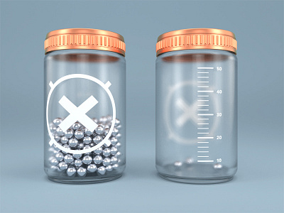 Mockups - Pillbox 3d blender box copper medicine mockup package pills silver white