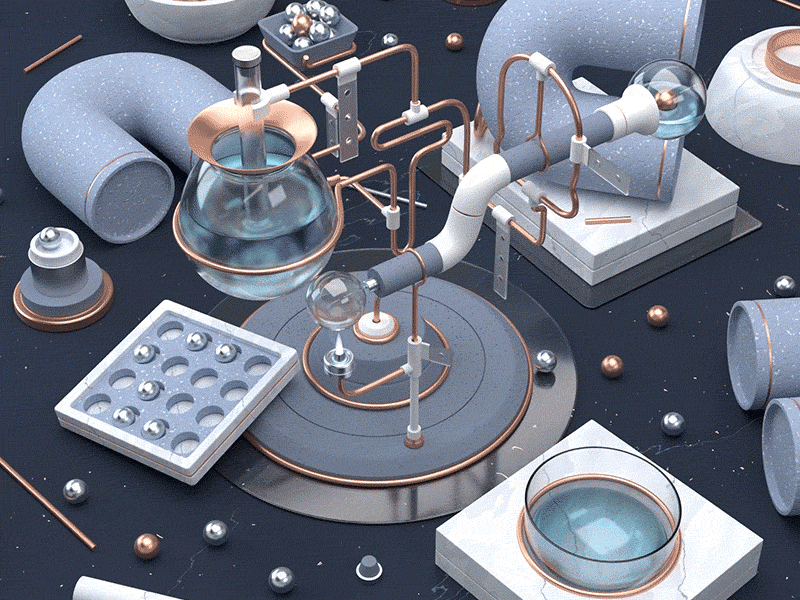 Alchemist's mess 3d 3d animation alchemy animation blender blender3d blue clip copper cycles liquid magic mesh mess model procedural textures render texture