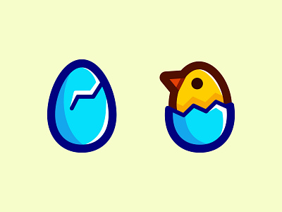 Easter Hatching Icon Pack blue chick chicken easter easter egg egg hatch hatching holiday icon icons illistration pack shell spring