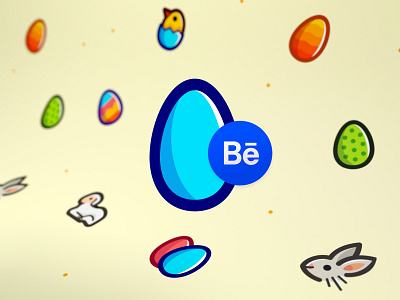 Easter Icon pack on Behance behance blue chick chicken easter easteregg egg egghunt eggs icon icons illustration lamb rabbit vector