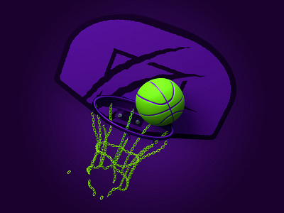 Halloween Cats Basketball Hoop 3d 3d model ball basketball behance blender blender3d chain dunk green hoop modeling purple sport