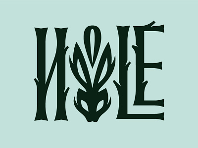 Hole Logotype caligraphy handlettering hole letter logo logotype nature rabbit typo typography wood