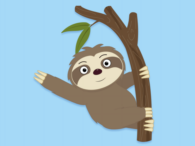 Hello from Little Sloth aftereffects animation character gif illustration motion design sloth sticker telegram