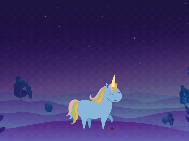 Happy Unicorn Part 2 aftereffects animation birthday card character gif illustration motion design unicorn