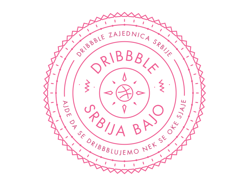 Dribbble Srbija circle crest illustration logo round stamp stroke vector