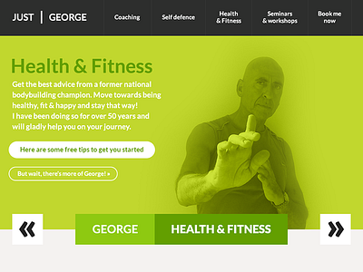 Just George branding coaching design fitness green health interface ui website