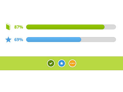 elearning bars and badges achievement badge bar blue e learning freebie green loader paprika progress shots