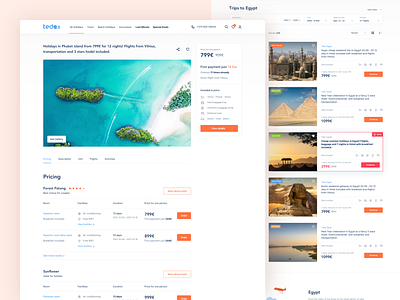 Tedo.lt - Trip Page booking app car rental checkout homepage holidays booking travel website traveling interface trip page trip planner user experience vacation ecommerce