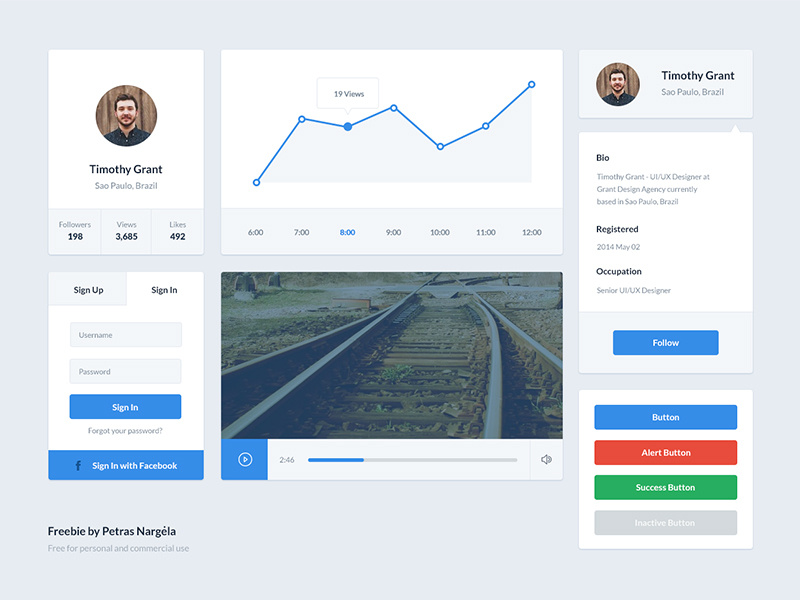 UI Kit - Free PSD For Personal & Commercial Use ui flat kit free freebie psd interface ios7 clean minimal modern innovative