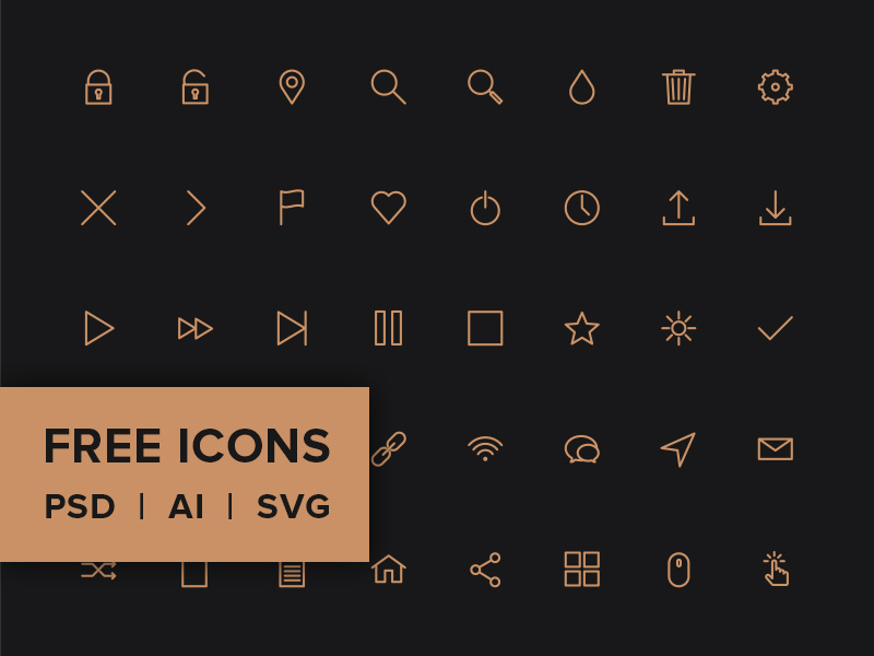 Free Line Icon Pack - PSD, AI, SVG & WEB FONT by Petras ...