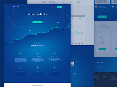 Banker Bets Landing Page v. 2 bookmaker tips unit graph chart header minimal clean web design online betting website red black white responsive design service landing page sport bets user experience user interface ux ui win betting invoice