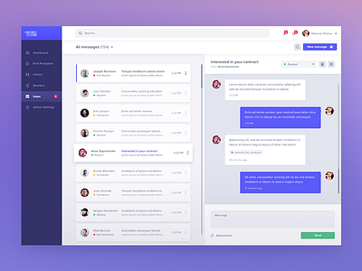Inbox analytics dashboard bootstrap layout chat bootstrap design application usability desktop mail grid experience responsive web users messages ux ui visual interface
