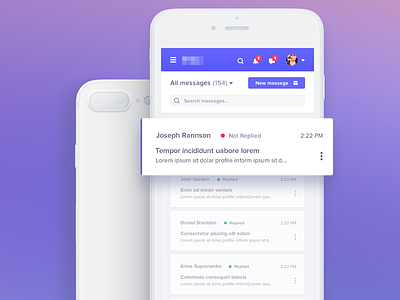 Inbox Mobile analytics dashboard android ios app mobile mail bootstrap layout chat bootstrap design application usability grid experience mobile search iphone users messages responsive web ux ui visual interface