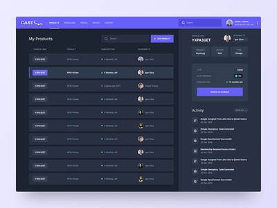 Cast-Soft Products List equipment management platform event planning dashboard homepage facelift design modern minimal layout ui ux user experience user interface visual clean design web design user interface