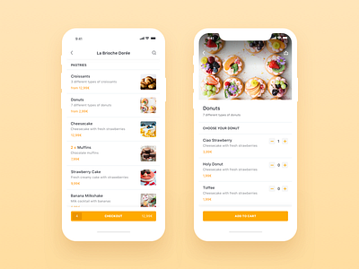 Be My Bee iOS App Menu & Checkout bemybee ios minimal app clean app design food delivery app product order restaurant profile shopping ecommerce application ui ux user experience user interface