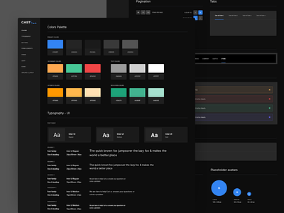 Cast Soft Dark Style Guide app dashboard clean interface design system interface product prototype material design sketch app styleguide style guide ui ux kit pack user experience user interface web design website widget
