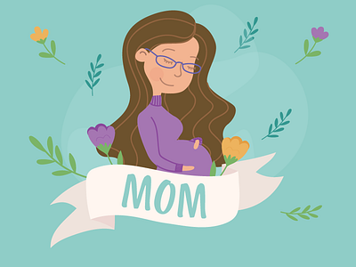 New mom character illustration love vector