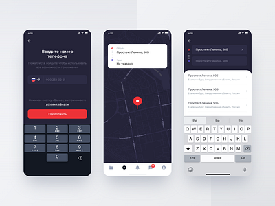 Trucking App app car ios iphonex login map sign in taxi trucking ui ux web