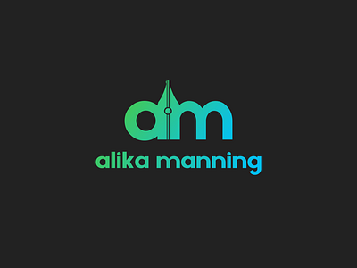 Alika Manning Logo button design flat gradient icon illustration logo ui ux vector