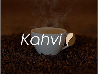 Kahvi Logo app branding button cafe coffee app design flat gradient icon lettering logo minimal typography ui ux vector web