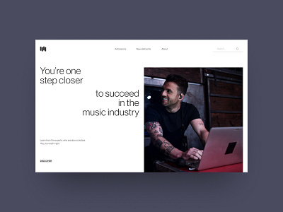 Music Industry Academy Landing Page design education music ui website