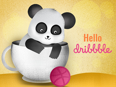 Panda debut design dribbble icon illustration vector