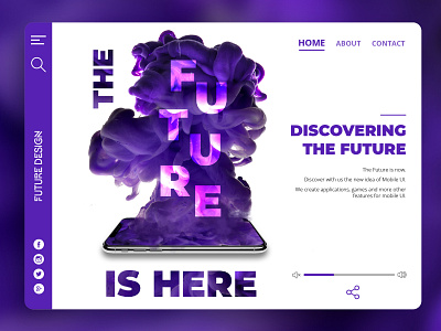 The Future is Here branding design flat graphic design html html css illustrator minimal modern photoshop type typography ui ux vector violet web website