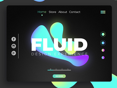 Fluid Design Experience design fluid fluids fluo fluorescent graphic design html html css illustrator minimal modern neon photoshop type typography ui ux vector web website