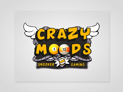 Crazy Moods artist artwork branding crazy design design inspiration flat fun funk funny gaming illustration logo logo design logodesign logotype snooker typography