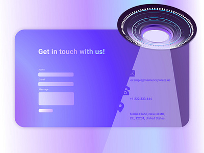 Contact Us aliens contact form contact page contact us galaxy gradient design illustration ufo vector illustration