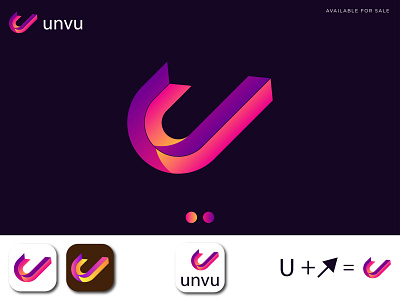 UNVU - Letter U logo abstract logo brand brand identity branding company brand logo design lettermark logo logo branding logo design unique logo vector wordmark logo