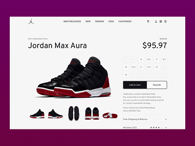 Nike Aura concept design minimal monochrome ui ux web website