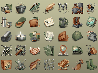 Icons for the Shop of Fishing Goods detailed fishing icon icon artwork icons design icons pack shop