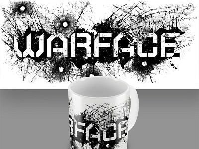 Design of the mug black and white grunge grunge logo merch design merchandise mug design