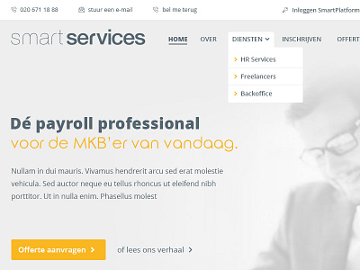 SmartServices new site design clientwork custom theme homepage wordpress