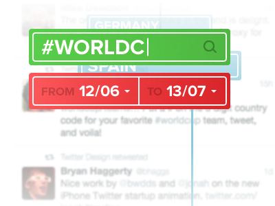 [Placeholder] UI for searching tweets green placeholder red search twitter