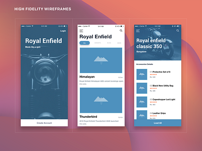 High Fidelity Wireframes concept high fidelity wireframes royal enfield ux wireframe design wireframes