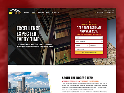 Rogers Roofing design home improvement homepage homepage design roofing web design website website design wordpress wordpress design