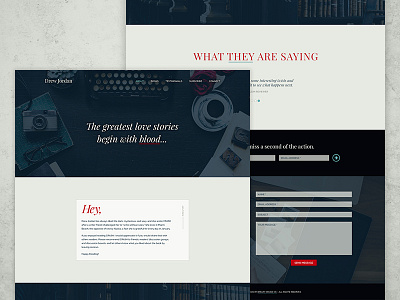 Drew Jordan author blue dark modern moody red web design website website design