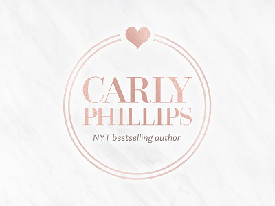 Carly Phillips author branding branding design logo logo design modern romance romantic rose gold